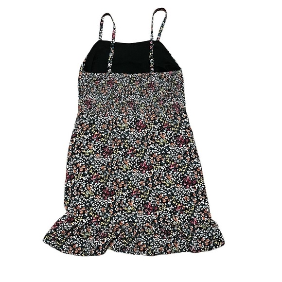 Girls Floral Print Spaghetti Straps Shift Ruffled dress - Picture 3 of 6